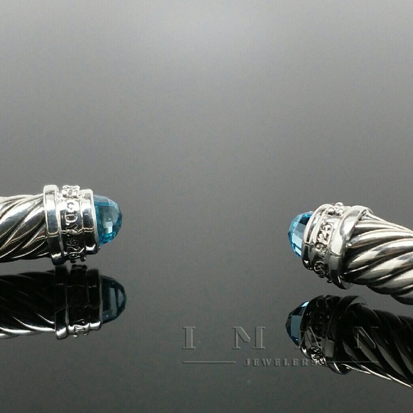 David Yurman 5mm Blue Topaz and Diamonds Bracelet - Picture 3 of 4