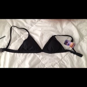 black mesh triangle bikini top! (brand new)
