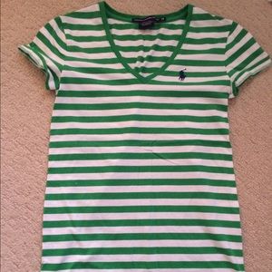 Ralph Lauren Women's V-Neck Striped Shirt