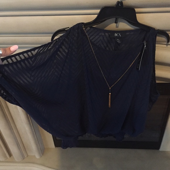 Navy blue sheer blouse