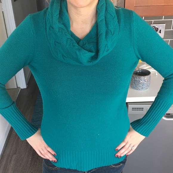 Teal Banana Republic Cowl Neck Sweater