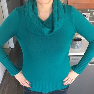 Teal Banana Republic Cowl Neck Sweater