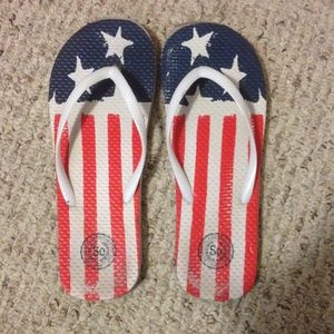 American flag flip flops