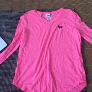 Neon pink VS varsity top S