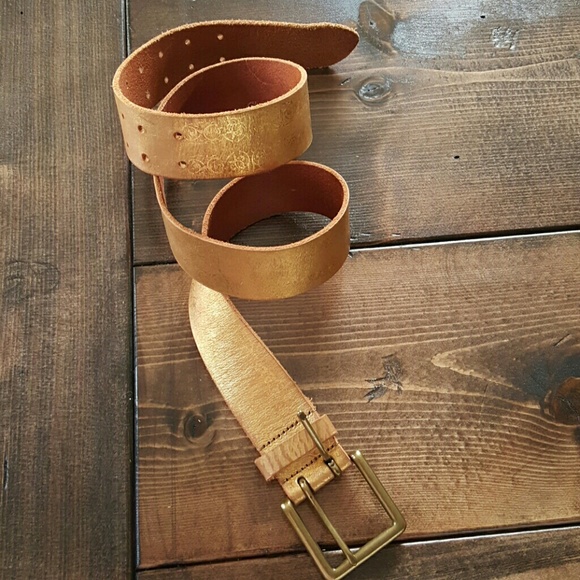 Gold leather belt