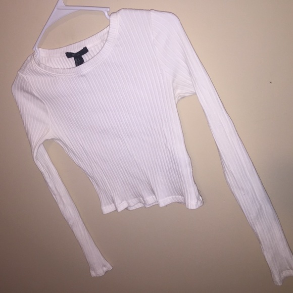 Cropped ribbed shirt