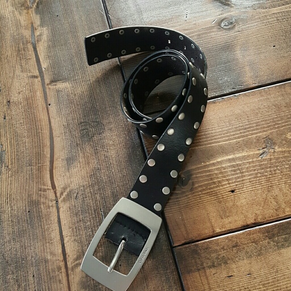 Black and silver studded belt