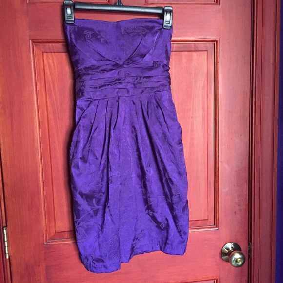 Strapless purple dress