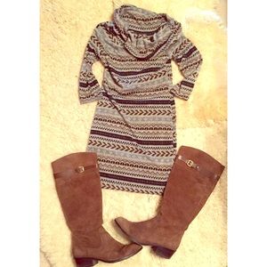 Patterned Sweater Dress