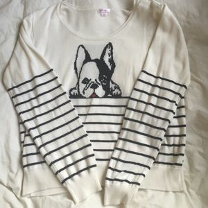 Xhilaration striped French bulldog sweatshirt