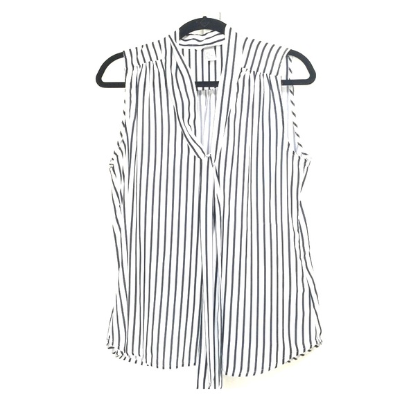 Blue and white stripped top with tie