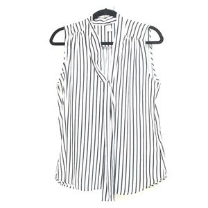 Blue and white stripped top with tie