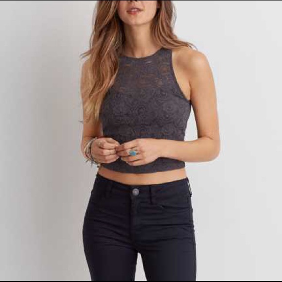 American eagle outfitters AEO seamed lace tank