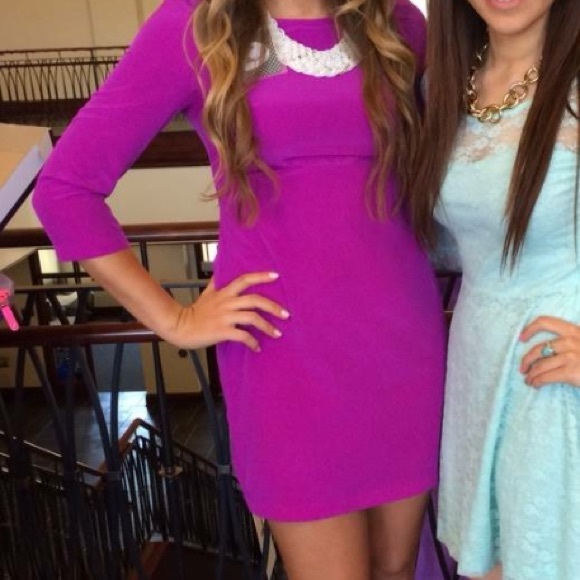 Purple Quarter Sleeve Dress