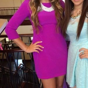 Purple Quarter Sleeve Dress