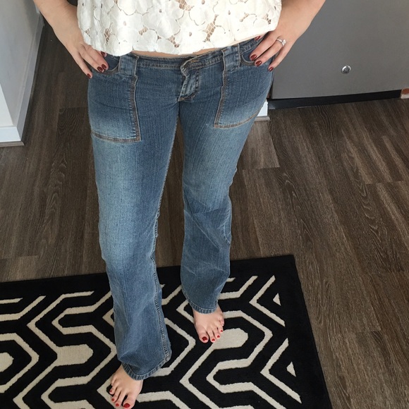 Straight Leg Low Rise Jeans