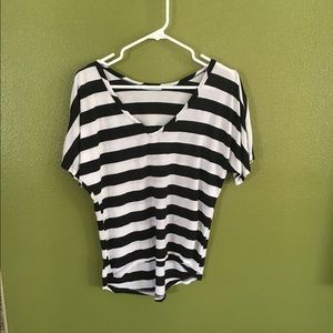 Adorable off the shoulder striped shirt!