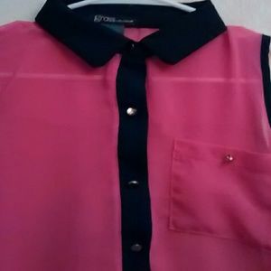 Pink sheer top