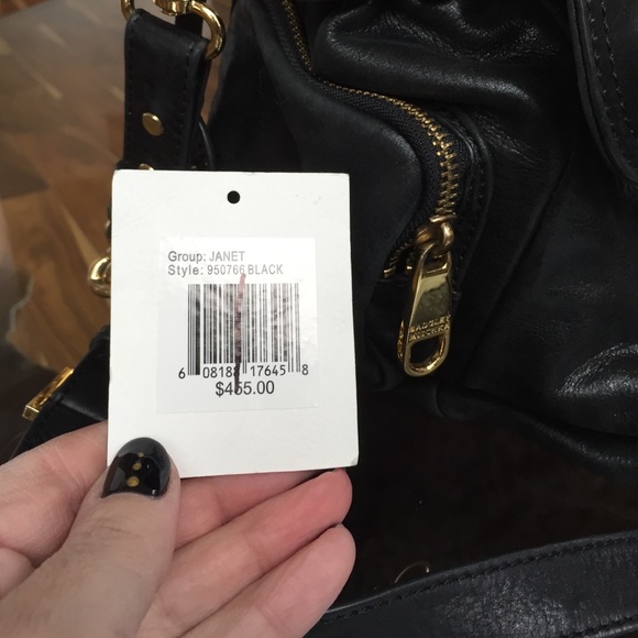 Badgley Mischka Black distressed leather handbag - Picture 2 of 4