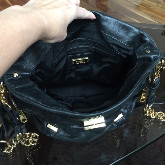 Badgley Mischka Black distressed leather handbag - Picture 3 of 4