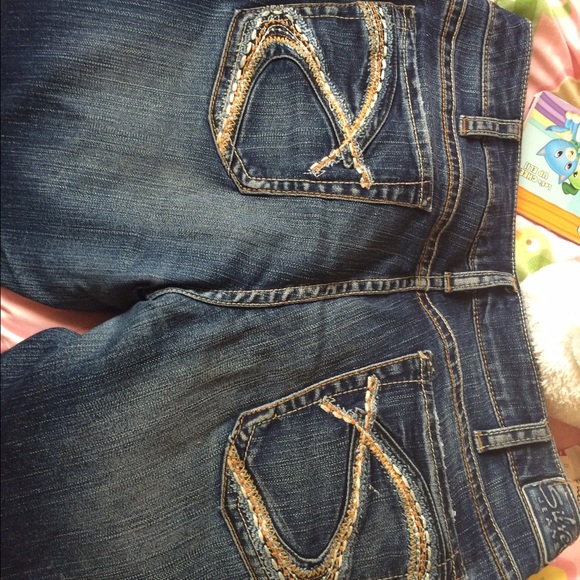 Womens silver aiko size 36 jeans * hemmed*