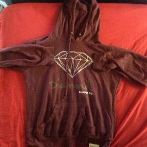 Diamond supply co maroon hoodie