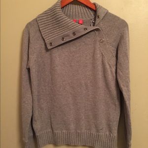 ESPRIT Gray Sweater with Snap Button Neck