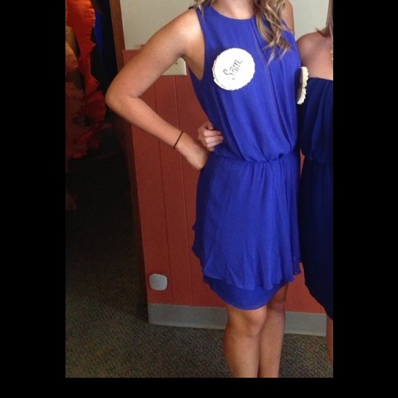 Nicole Miller royal blue open back dress