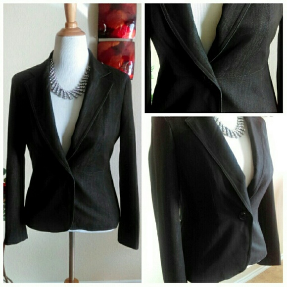 Kasper Black Denim Taylored Blazer - Picture 2 of 4