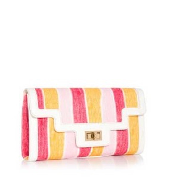 Striped Woven Clutch