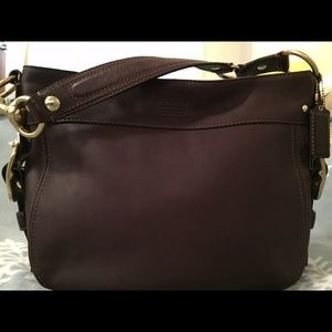 Coach Chocolate Brown Leather Zoe w/Brass Hardware