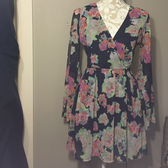 *Sold* Love Fire Floral Dress with Lace