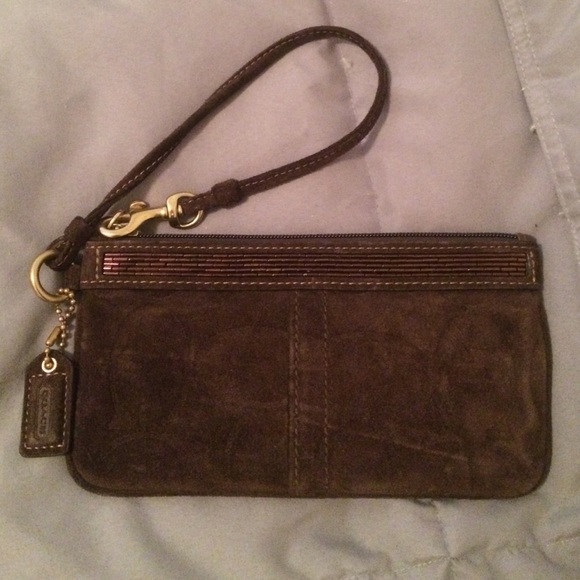 Coach Wristlet brown suede