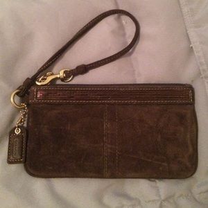 Coach Wristlet brown suede