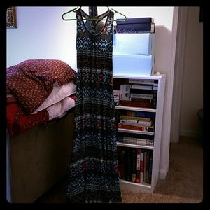 Multicolored patterned racerback dress