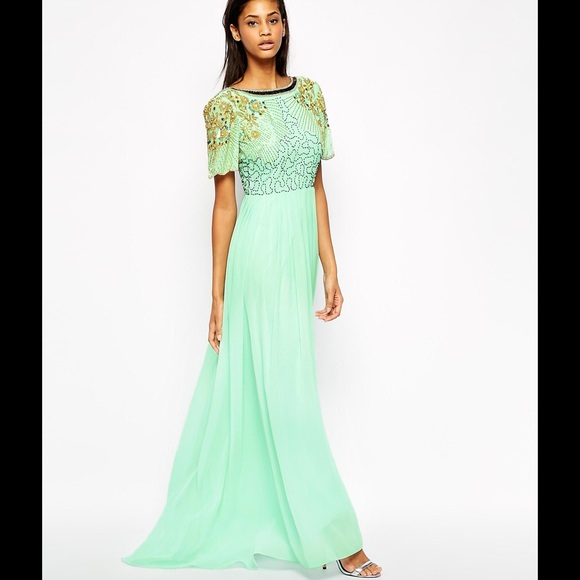 Beaded Aqua dress from Virgos Lounge