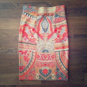 Anthropologie printed pencil skirt