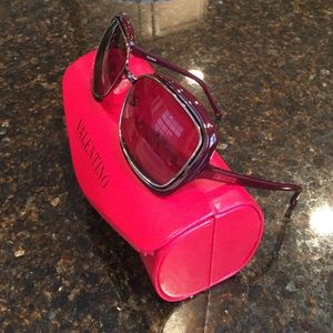 Valentino deep purple sunglasses with medium tint.