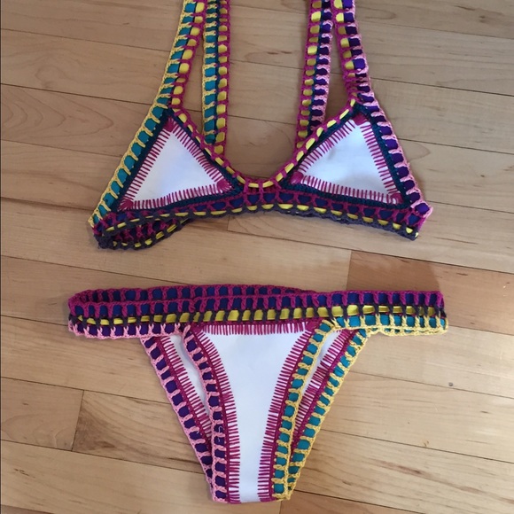 Beautiful Kiini white crochet bikini.  Never worn! - Picture 2 of 4