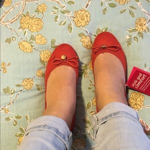 Burnt orange comfy flats