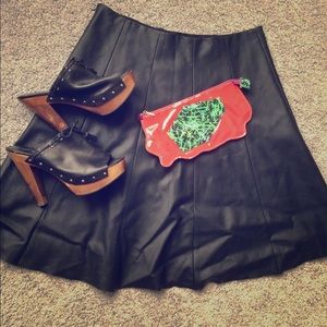 Club Monaco faux leather skirt