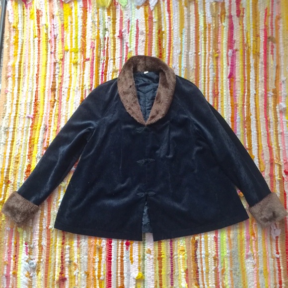 Fur trimmed coat