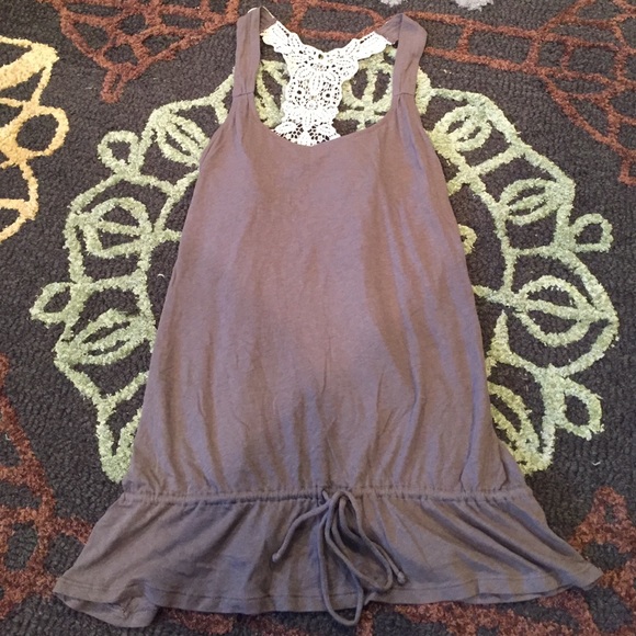 Express sleeveless shirt with lace detail in back