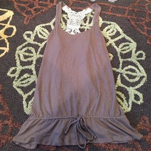 Express sleeveless shirt with lace detail in back