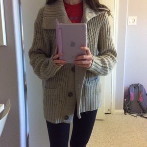 Tan Oversized Cardigan