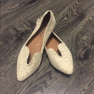 Anthropologie suede flats with metallic spots