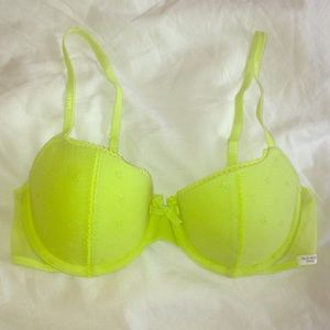 Lime Green Balconette Push Up Bra