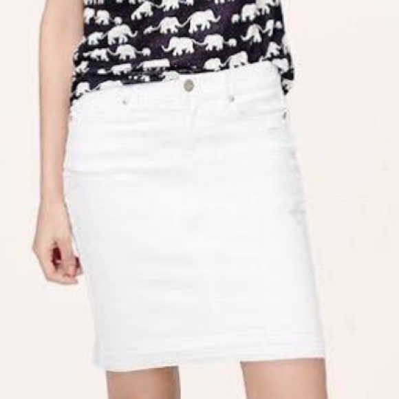 Loft white denim skirt Clearance