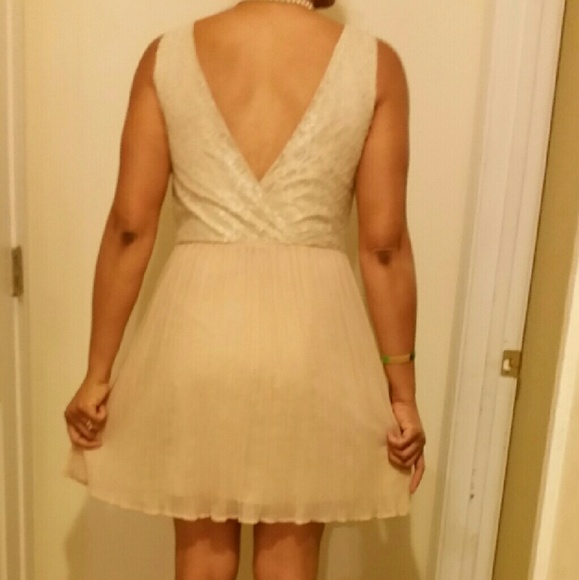 Lace top/sheer bottom dress