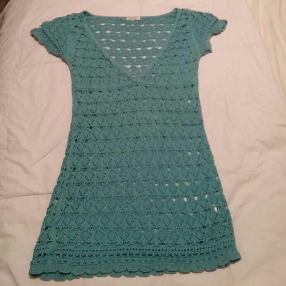 Old Navy Turquoise Crocheted Top